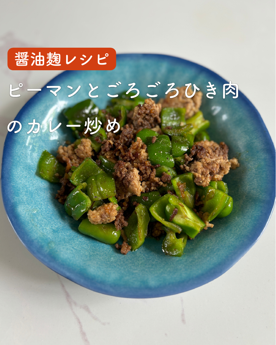 ピーマンとひき肉のカレー炒め